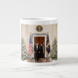 White House Christmas Donald Trump & Melania Large Coffee Mug