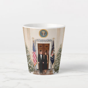 White House Christmas Donald Trump & Melania Latte Mug