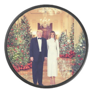 White House Christmas President Donald Trump  Hockey Puck