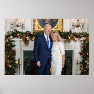 White House Christmas President Joe Biden Photo Poster
