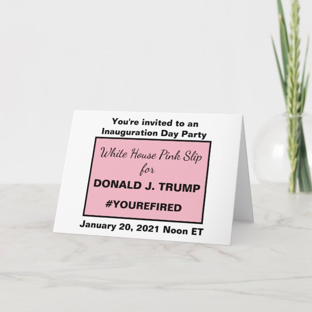 White House Pink Slip Ides of Trump Downloadable Invitation (Front)
