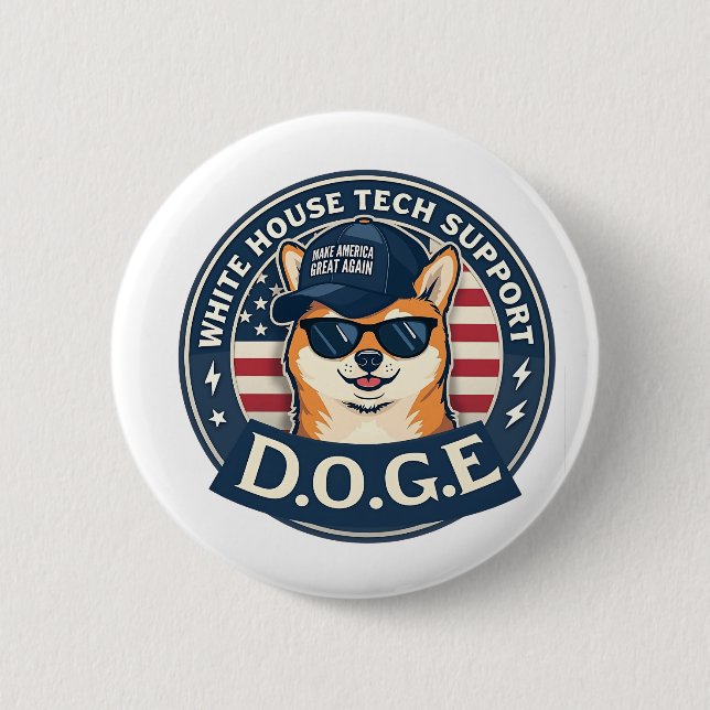 White House Tech Support Doge  2 Inch Round Button (Front)