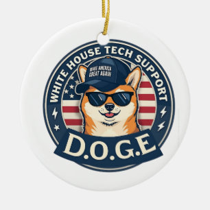 White House Tech Support Doge Ceramic Ornament