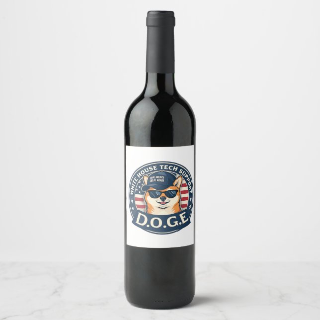 White House Tech Support Doge  Wine Label (Front)