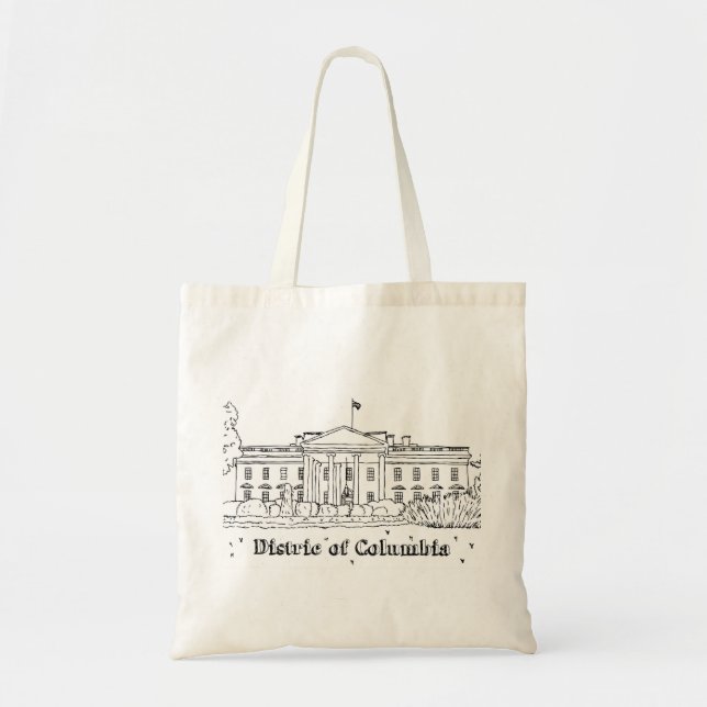 White House Vacation Drawing Vacation Art Travelin Tote Bag (Front)