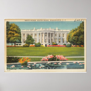 White House Vintage Postcard Poster