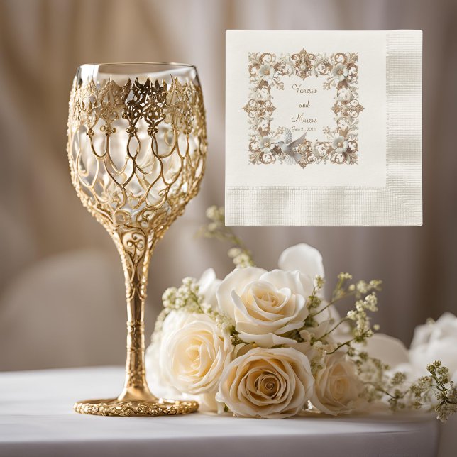 White Hummingbird Coined Cocktail Napkins (Creator Uploaded)