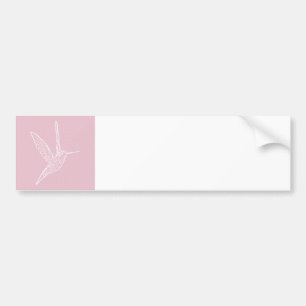 White Hummingbird on Pink Bumper Sticker