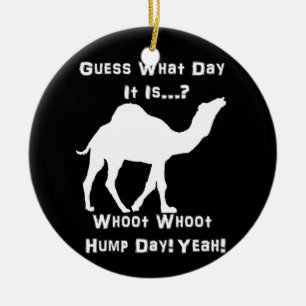 White Hump Day Camel Ceramic Ornament