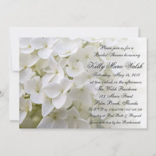 White Hydrangea Bridal Shower Invitation