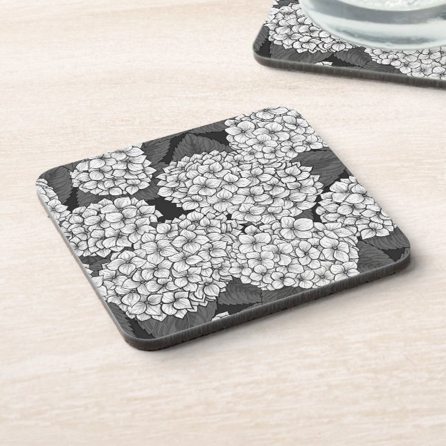 White hydrangea coaster (Left Side)