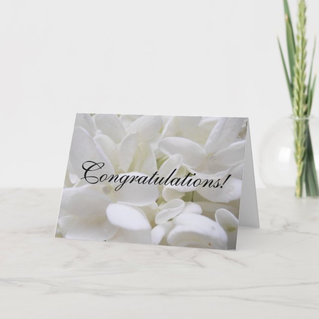 White Hydrangea "Congratulations" card (Front)
