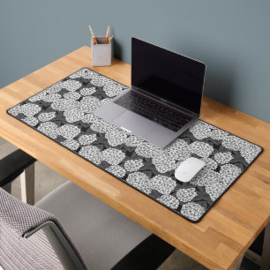 White hydrangea desk mat