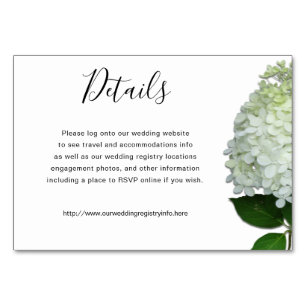 White Hydrangea Details Enclosure Website Card