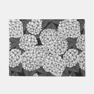 White hydrangea doormat