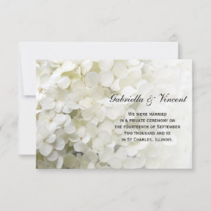 White Hydrangea Floral Marriage Announcement