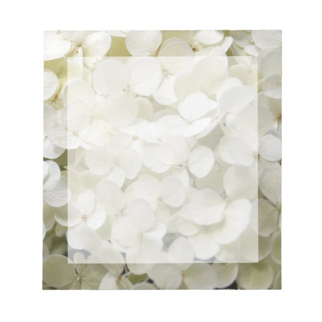 White Hydrangea Floral Notepad (Front)