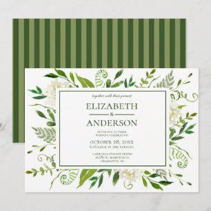 White Hydrangea Floral Wedding Celebration Invitation