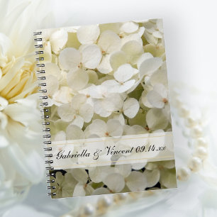 White Hydrangea Floral Wedding Notebook