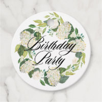 White Hydrangea Floral Wreath Birthday Party