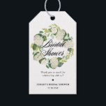 White Hydrangea Floral Wreath Bridal Shower Gift Tags<br><div class="desc">These customizable bridal shower gift tags add a floral accent to your gifts and favours. They feature a white hydrangea floral wreath. Personalize by adding your message. These hydrangea bridal shower gift tags are perfect for spring and winter bridal showers. Matching items are available.</div>
