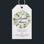 White Hydrangea Floral Wreath Bridal Shower Gift Tags<br><div class="desc">These customizable bridal shower gift tags add a floral accent to your gifts and favours. They feature a white hydrangea floral wreath. Personalize by adding your message. These hydrangea bridal shower gift tags are perfect for spring and winter bridal showers. Matching items are available.</div>