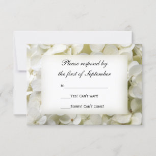 White Hydrangea Flower Wedding RSVP Response Card
