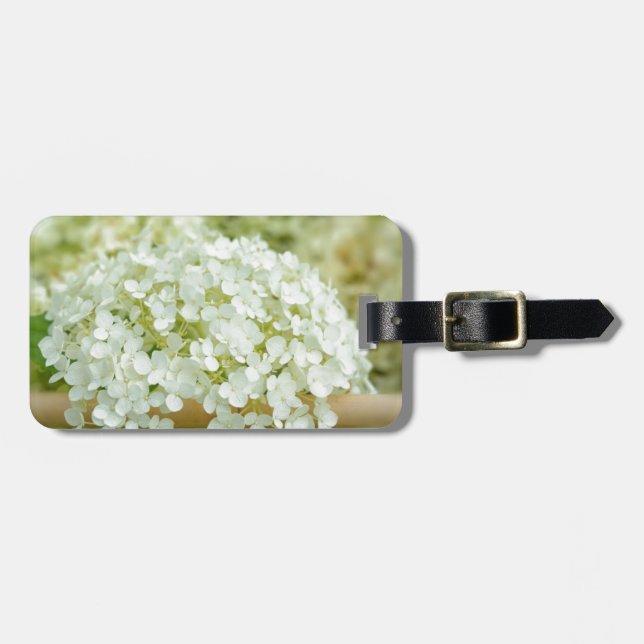 White hydrangea flowers luggage tag (Front Horizontal)