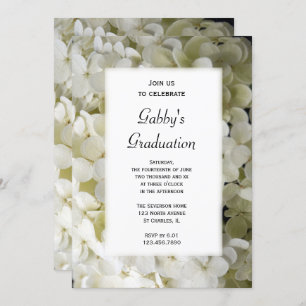 White Hydrangea Graduation Party Invitation
