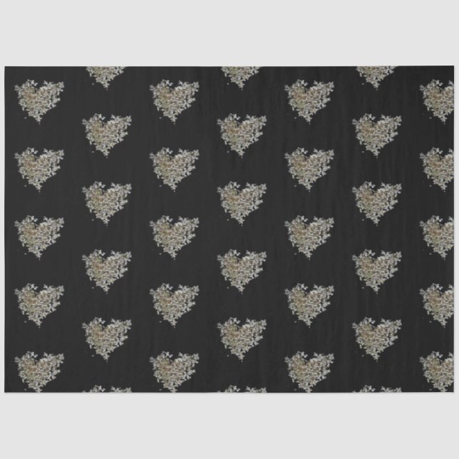 White Hydrangea Heart Tissue Paper (Front)