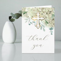 White Hydrangea Holy Cross Religious Thank You