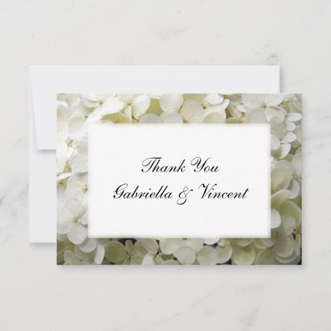 White Hydrangea Mariage Flat Merci Notes (Devant)
