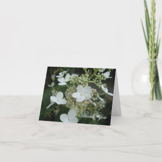 White Hydrangea Thank You Card