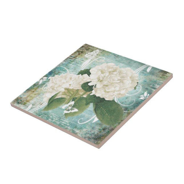 White hydrangea tile (Side)