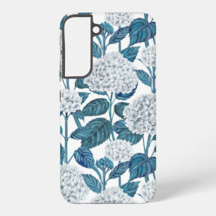 White hydrangea watercolor samsung galaxy case