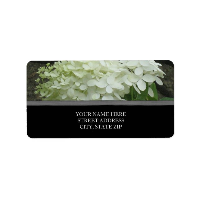 White Hydrangeas Address Labels (Front)