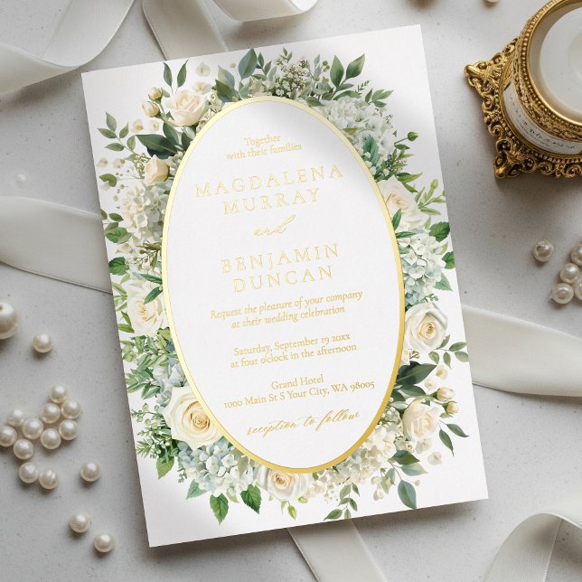 White Hydrangeas and Roses Floral Frame Wedding (Creator Uploaded)