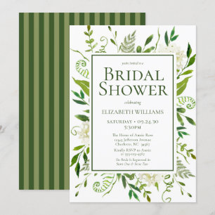 White Hydrangeas Floral Watercolor Bridal Shower Invitation