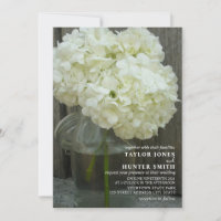 White Hydrangeas Mason Jar Wedding