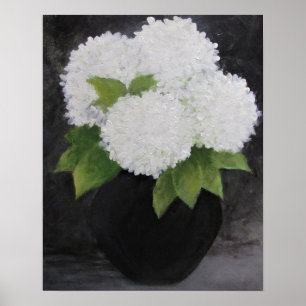 WHITE HYDRANGEAS Print, Value Poster Paper (Matte)
