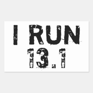 White I Run 13.1 Sticker