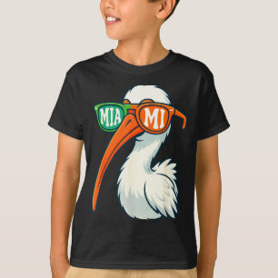 White Ibis With Sungles American Vintage Style  T-Shirt