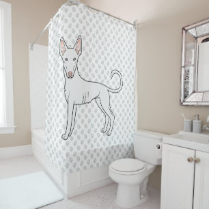 White Ibizan Hound Smooth Coat Cartoon Dog & Paws