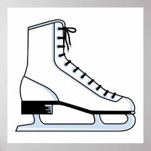 white ice skate vector graphic poster