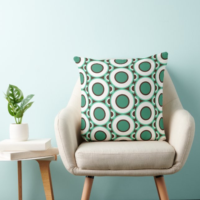 White Iced Doughnut With Mint Chocolate Tracks Throw Pillow (Chair)
