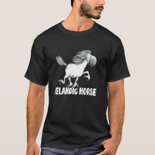 White Icelandic Horse Cartoon Gaited Horses Horseb T-Shirt