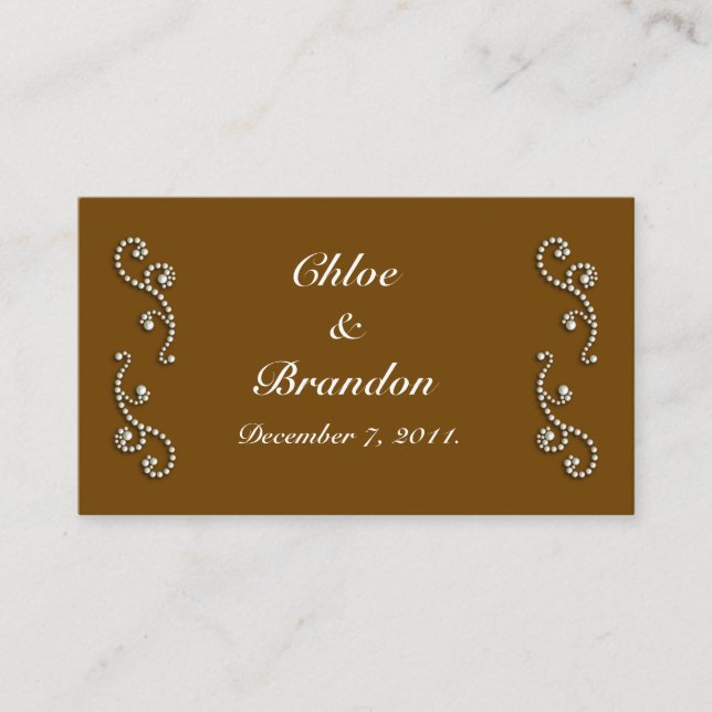 White Icing on Chocolate Wedding Website Card (Front)