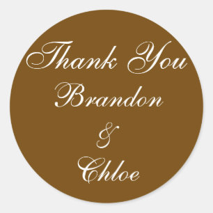 White Icing with Chocolate Thank You Sticker