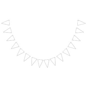 White icon featuring minimalist line art with grap bunting flags