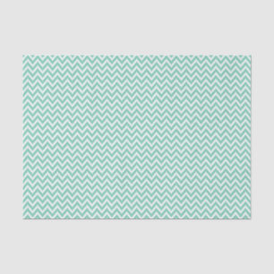 White Ikat Chevron Over Mint Background Tissue Paper